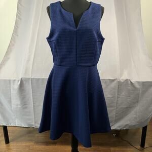 Cynthia Rowley Dress Womens 12 Blue Textured Sleeveless Fit & Flare Party Casual